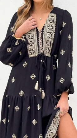 Shareen Dresses|Maxi^Ellarose Maxi Dress - Black/Beige