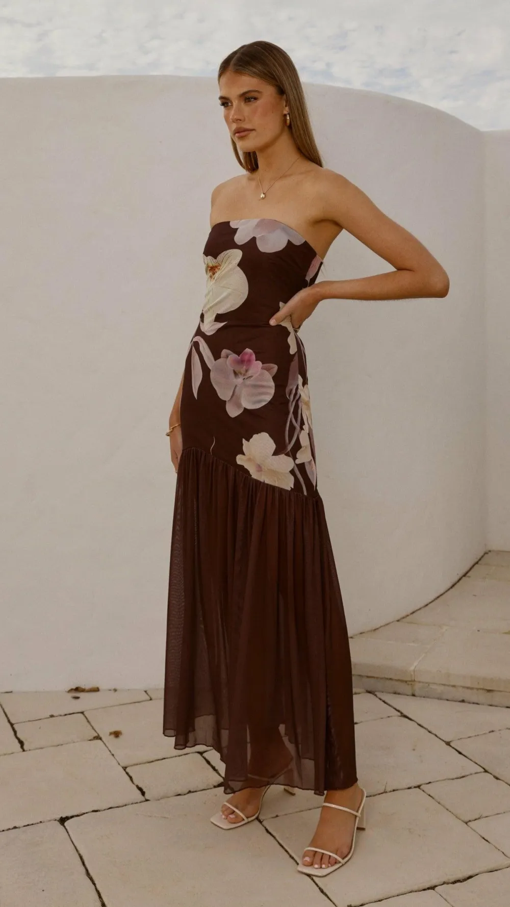 SASHA (BNE) Dresses|Maxi^Elle Maxi Dress - Brown Floral