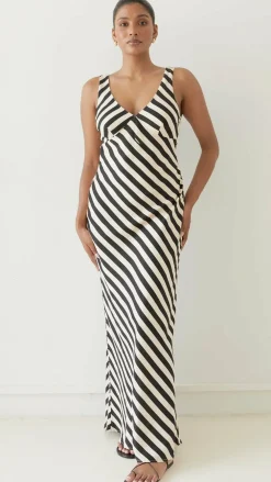 BISK THE LABEL Sale Dresses|Casual^Ellery Maxi Dress - Black/Beige Stripe