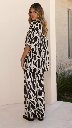 Burans Sets|Tops^Ellis Button Up Shirt - Black/White