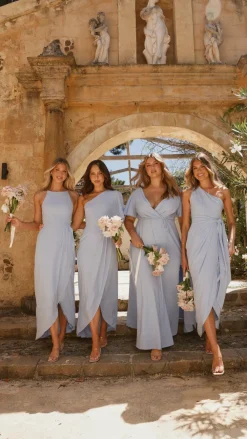 LILYWHYT Mi Amore|Dresses^Emma One Sleeve Maxi Dress - Blue