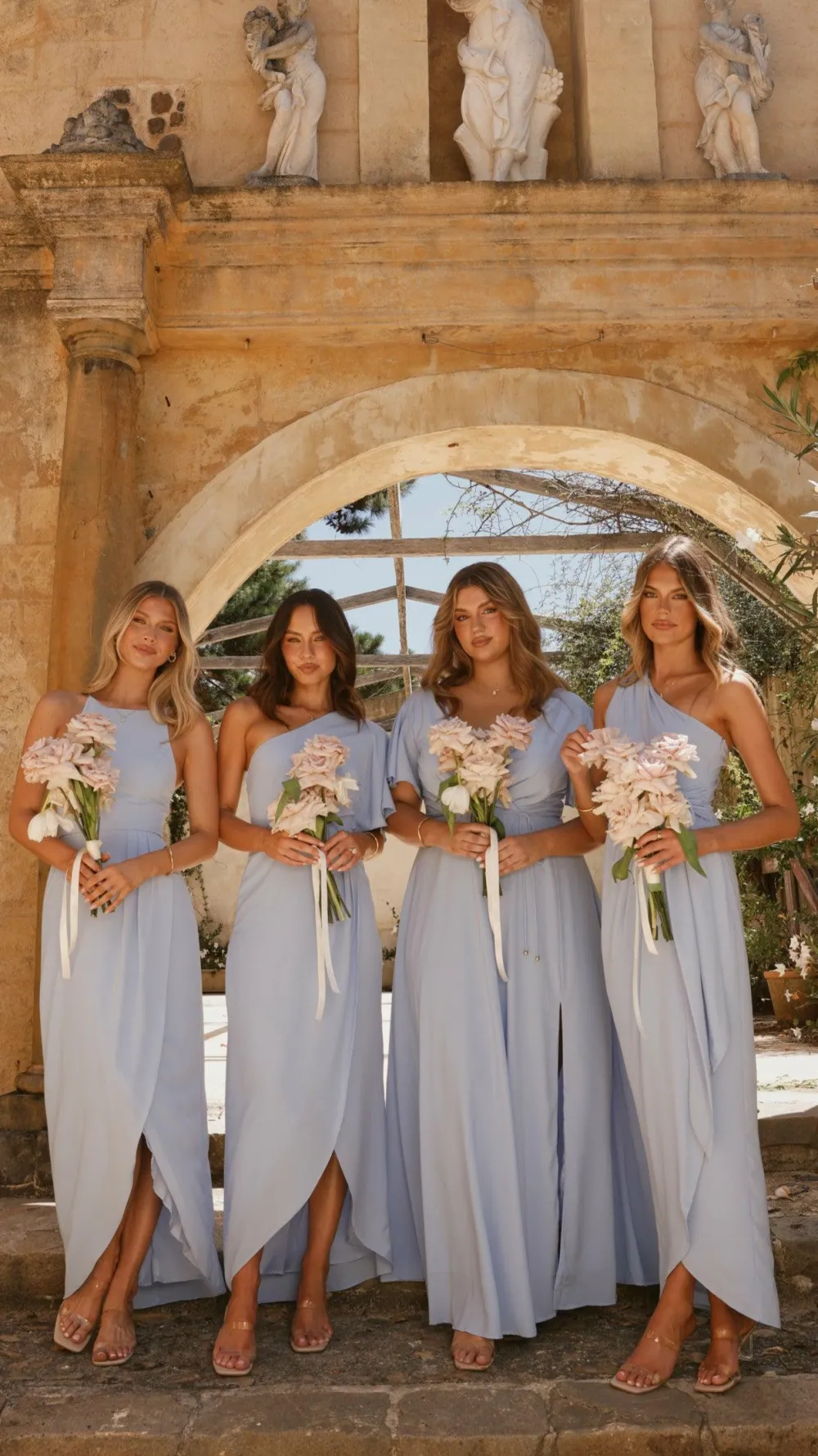 LILYWHYT Mi Amore|Dresses^Emma One Sleeve Maxi Dress - Blue