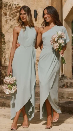 LILYWHYT Mi Amore|Dresses^Emma One Sleeve Maxi Dress - Sage