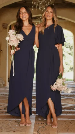 LILYWHYT Mi Amore|Dresses^Emma One Sleeve Maxi Dress - Navy