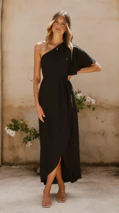 LILYWHYT Mi Amore|Dresses^Emma One Sleeve Maxi Dress - Black
