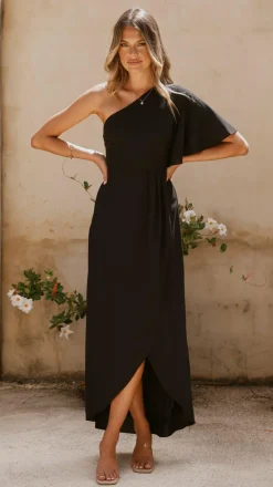 LILYWHYT Mi Amore|Dresses^Emma One Sleeve Maxi Dress - Black