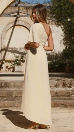 LILYWHYT Mi Amore|Dresses^Emma One Sleeve Maxi Dress - Yellow