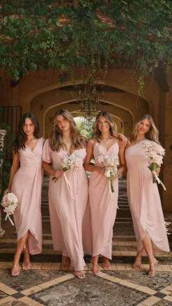 LILYWHYT Mi Amore|Dresses^Emma One Sleeve Maxi Dress - Dusty Pink