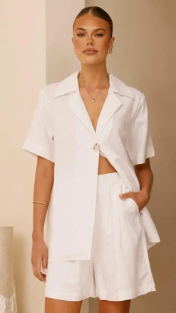 IDS Sets|Tops^Emmaline Button Shirt - White