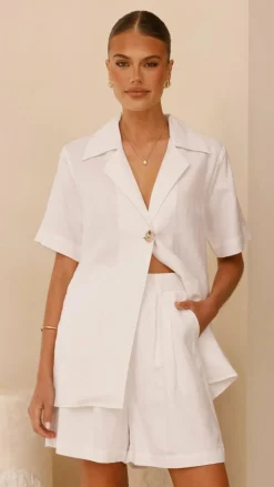 IDS Sets|Tops^Emmaline Button Shirt - White