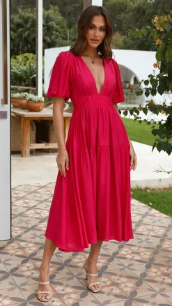 LILYWHYT Sale Dresses^Erin Midi Dress - Magenta