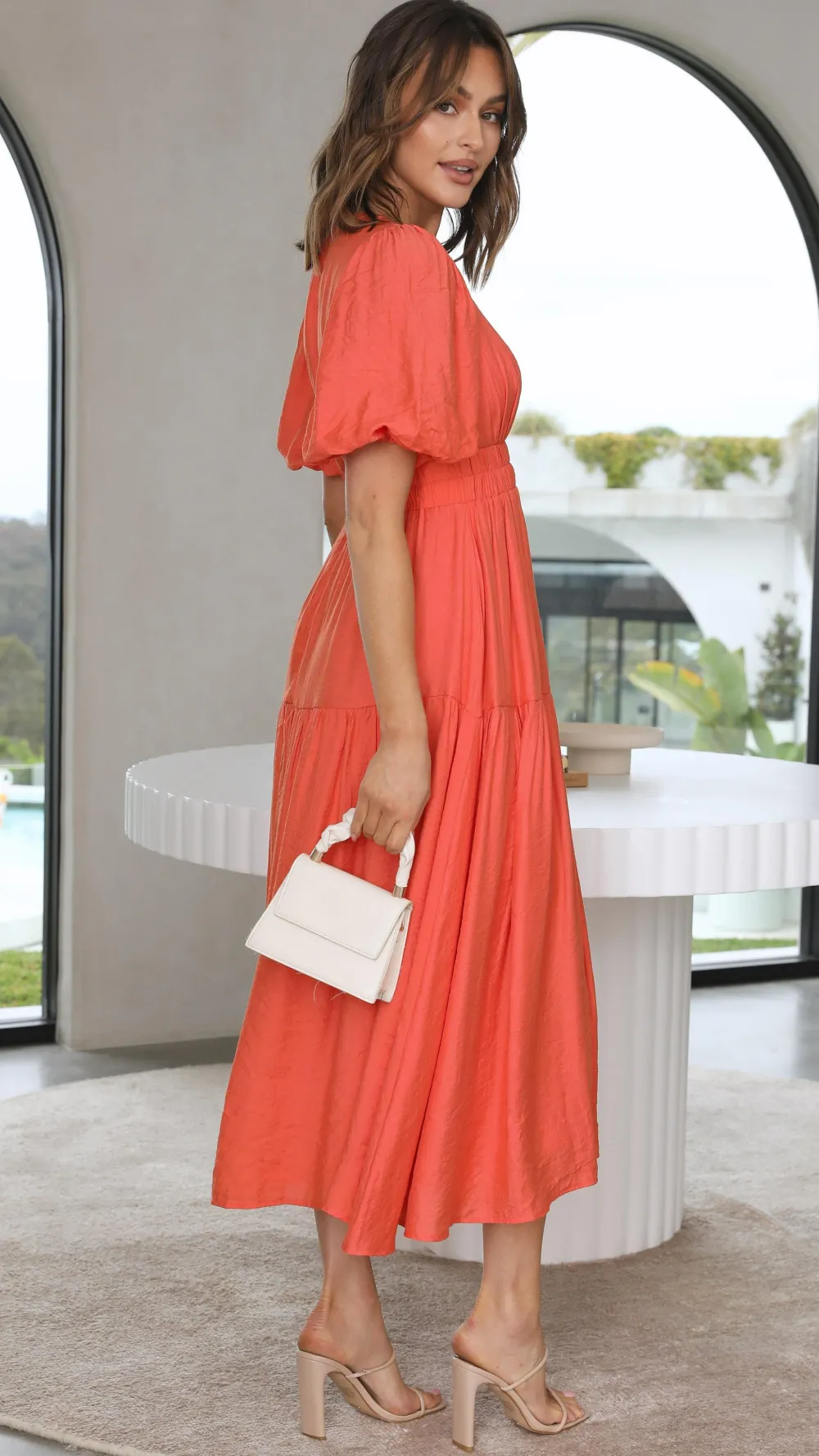 LILYWHYT Sale Dresses^Erin Midi Dress - Melon