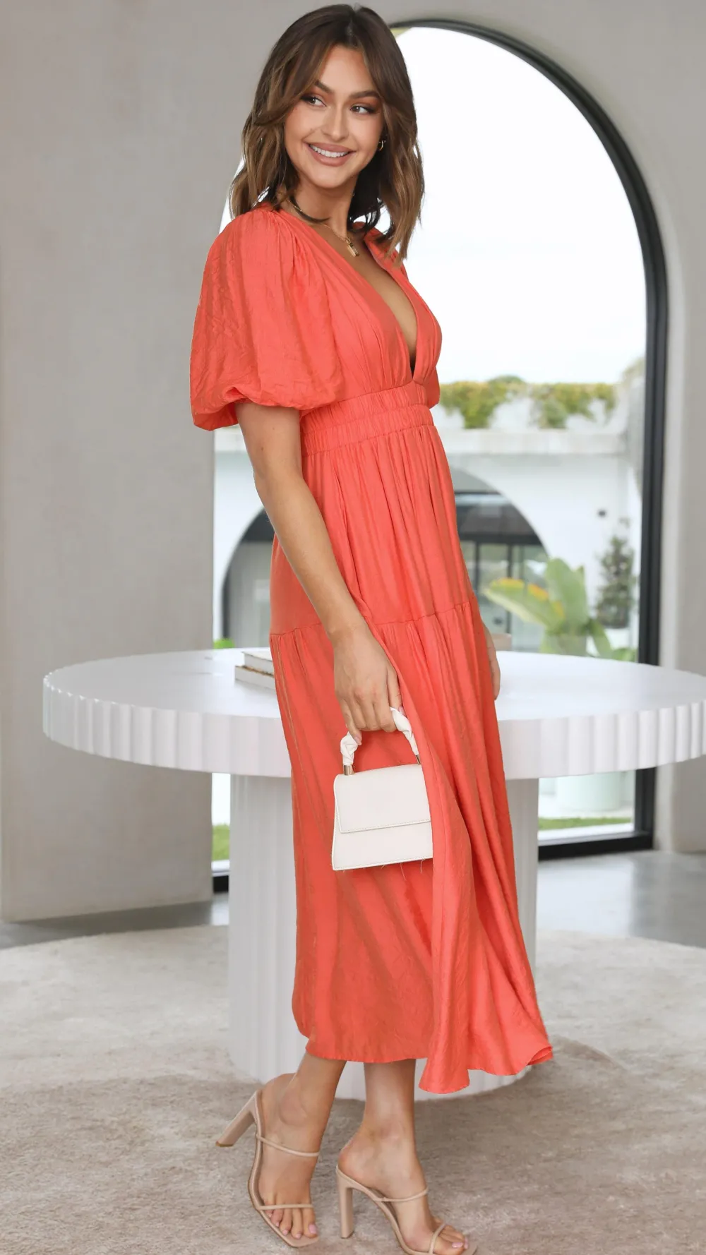 LILYWHYT Sale Dresses^Erin Midi Dress - Melon