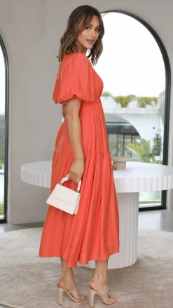 LILYWHYT Sale Dresses^Erin Midi Dress - Melon