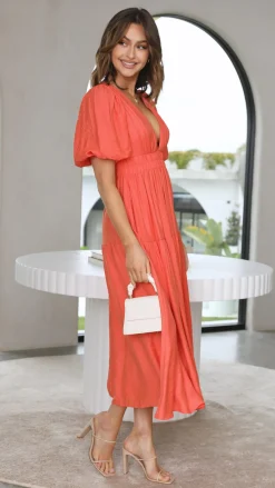 LILYWHYT Sale Dresses^Erin Midi Dress - Melon