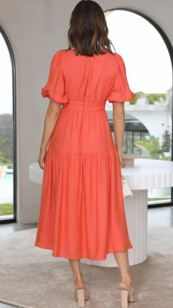 LILYWHYT Sale Dresses^Erin Midi Dress - Melon