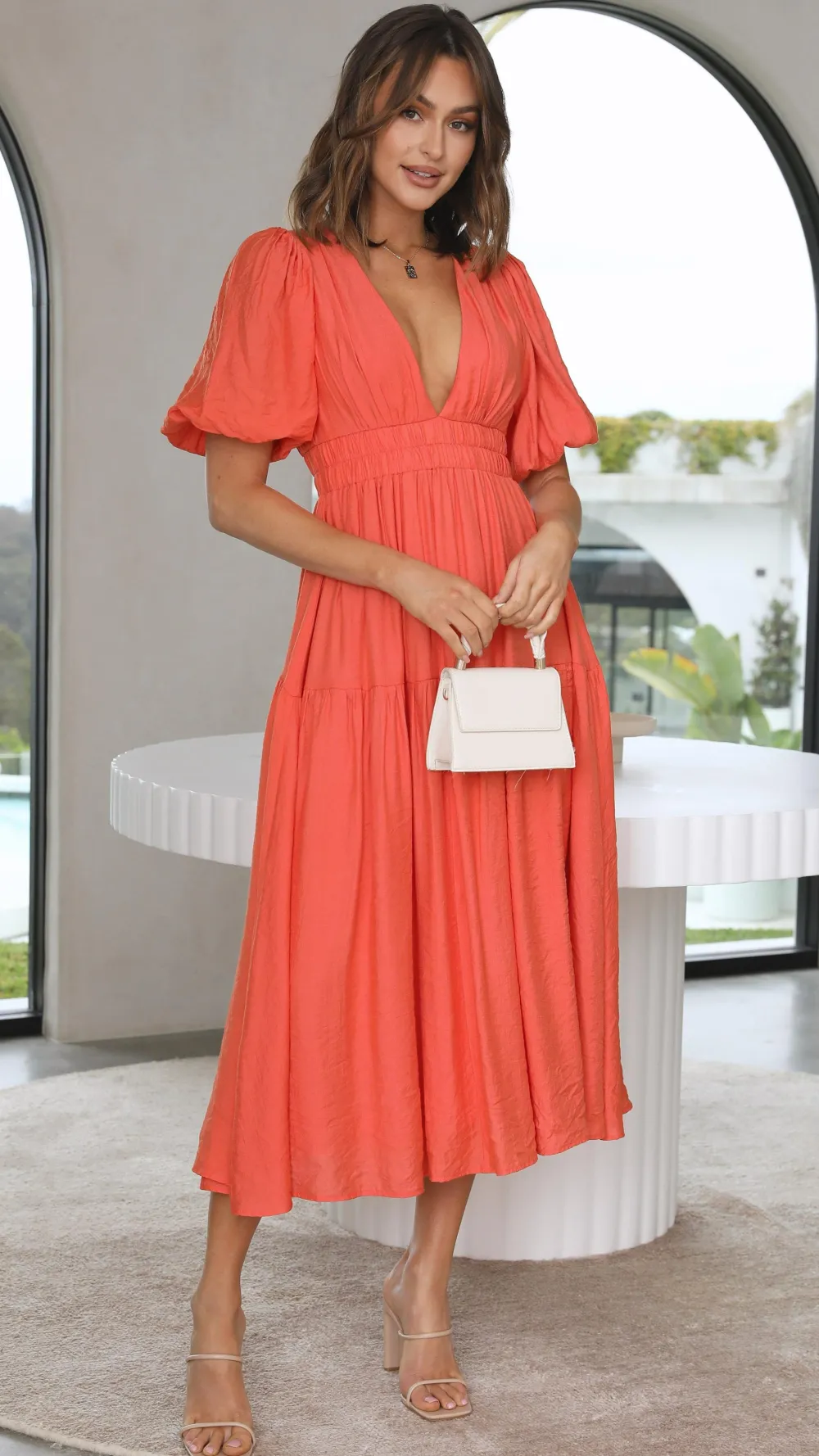 LILYWHYT Sale Dresses^Erin Midi Dress - Melon