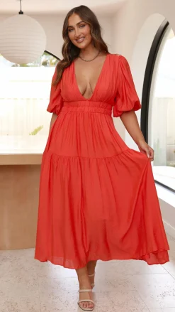 LILYWHYT Sale Dresses^Erin Midi Dress - Melon