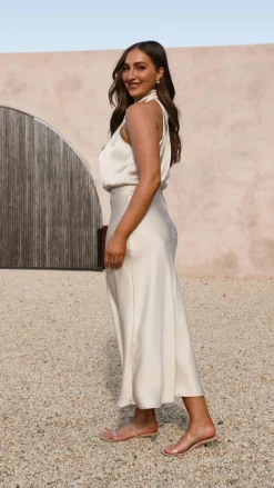Alive Girl Sale Evening|Sale Dresses^Esther One Shoulder Long Sleeve Dress - Champagne