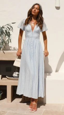 Main St Dresses|Maxi^Faiz Maxi Dress - Light Blue