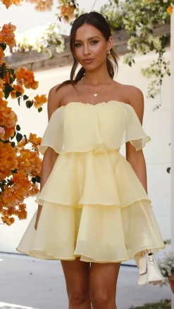 SASHA (BNE) Dresses|Mini^Fantasia Mini Dress - Yellow
