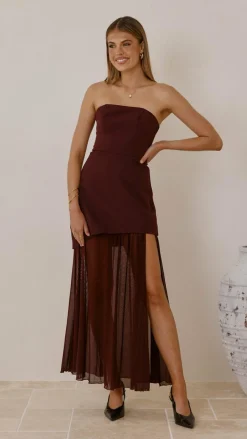SASHA (BNE) Dresses|Maxi^Fenella Asymmetrical Maxi Dress - Plum