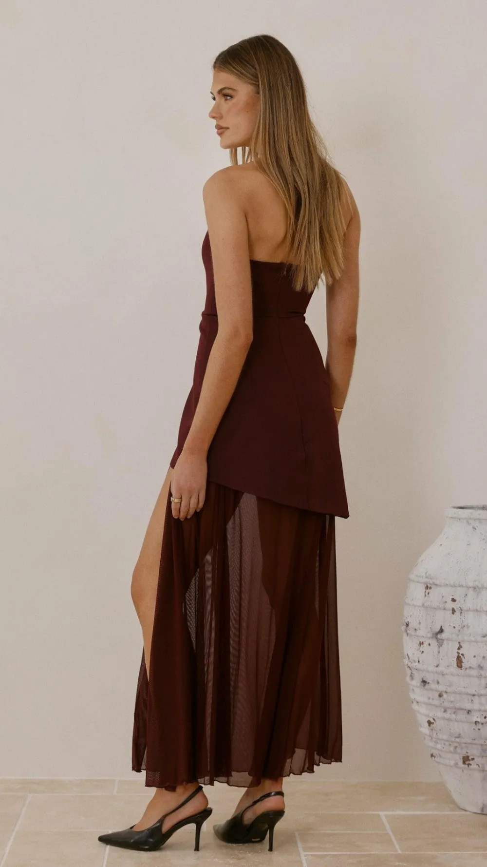 SASHA (BNE) Dresses|Maxi^Fenella Asymmetrical Maxi Dress - Plum
