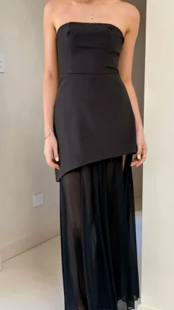 SASHA (BNE) Dresses|Maxi^Fenella Asymmetrical Maxi Dress - Black