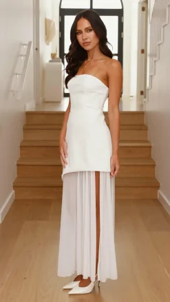 SASHA (BNE) Hen'S Collection|Dresses^Fenella Asymmetrical Maxi Dress - White
