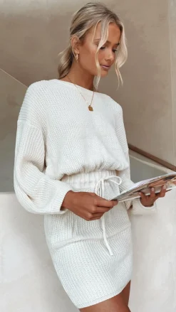 LILYWHYT Knit Dresses|Knitwear^Feya Knit Mini Dress - Cream