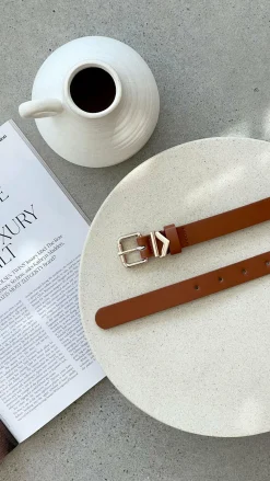 Morgan and Taylor Belts^Fleur Belt - Brown
