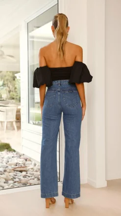 LILYWHYT Tops^Florence Crop Top - Black