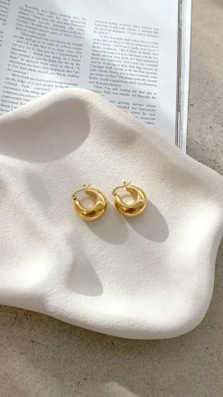 Angel Whisper Earrings|The Denim Edit^Forte Hoop Earrings - Gold