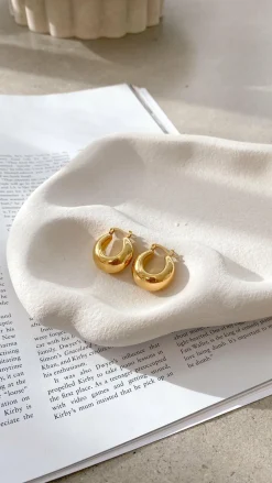 Angel Whisper Earrings|The Denim Edit^Forte Hoop Earrings - Gold