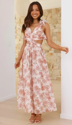 SASHA (BNE) Sale Dresses^Galilhai Maxi Dress - Peach Floral