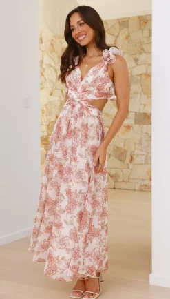 SASHA (BNE) Sale Dresses^Galilhai Maxi Dress - Peach Floral