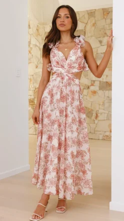 SASHA (BNE) Sale Dresses^Galilhai Maxi Dress - Peach Floral
