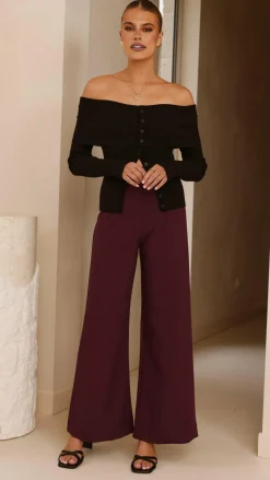 Fashion Allied Bottoms^Garciela Pants - Wine