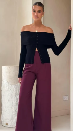 Fashion Allied Bottoms^Garciela Pants - Wine