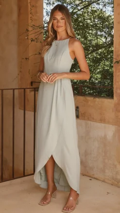 LILYWHYT Mi Amore|Dresses^Genevieve Boat Neck Maxi Dress - Sage