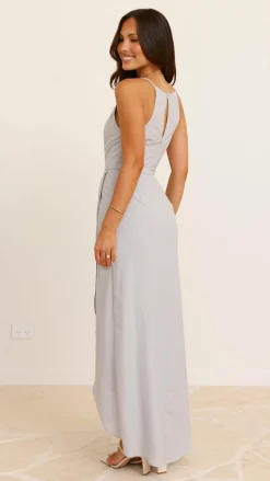 LILYWHYT Sale Evening|Sale Dresses^Genevieve Boat Neck Maxi Dress - Silver