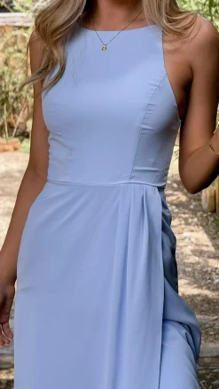 LILYWHYT Mi Amore|Dresses^Genevieve Boat Neck Maxi Dress - Blue