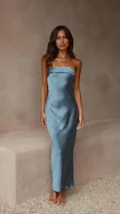 Alive Girl Dresses|Bridesmaid^Gisele Maxi Dress - Steel Blue