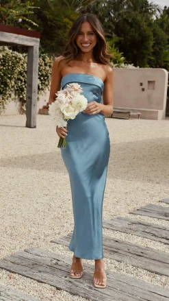 Alive Girl Dresses|Bridesmaid^Gisele Maxi Dress - Steel Blue