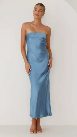 Alive Girl Dresses|Bridesmaid^Gisele Maxi Dress - Steel Blue