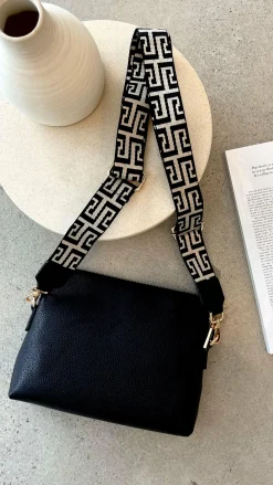 Adorne Bags^Giselle Geo Webbing Cross Body Bag - Black