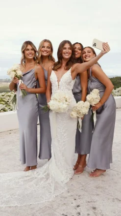 Alive Girl Dresses|Bridesmaid^Greta Maxi Dress - Steel Blue