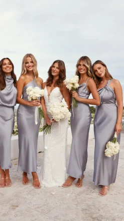 Alive Girl Dresses|Bridesmaid^Greta Maxi Dress - Steel Blue