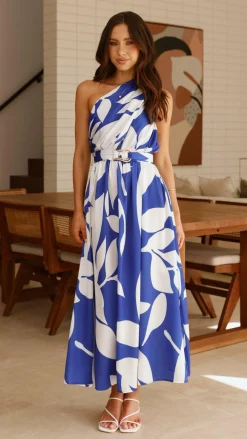 YH AND CO Dresses|Maxi^Hadas Maxi Dress - Cobalt/White Print