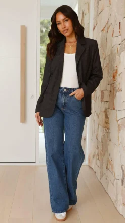 Burans Blazers|Outerwear^Hadrian Blazer - Charcoal Pinstripe